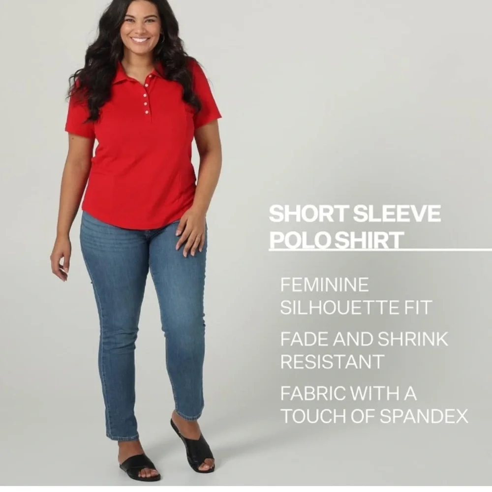 Riders by Lee Indigo womens Plus Size Short Sleeve Polo Shirt. Size 1X - Picture 3 of 15